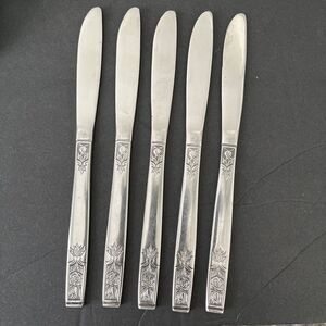 Imperial International IIC Vintage YOUNG ROSE Stainless Dinner Knife Korea MCM